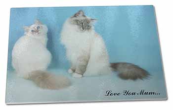 Large Glass Cutting Chopping Board Birman Cat Print 