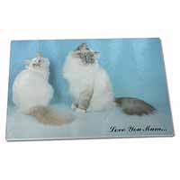 Large Glass Cutting Chopping Board Birman Cat Print 