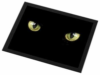 Black Cats Night Eyes Black Rim High Quality Glass Placemat