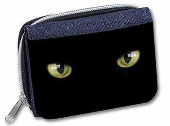 Black Cats Night Eyes Unisex Denim Purse Wallet