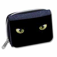 Black Cats Night Eyes Unisex Denim Purse Wallet