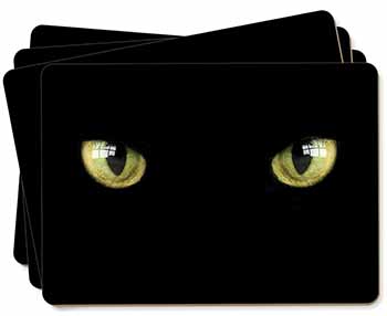 Black Cats Night Eyes Picture Placemats in Gift Box