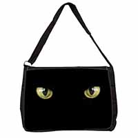 Black Cats Night Eyes Large Black Laptop Shoulder Bag School/College