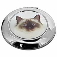 Birman Cat Make-Up Round Compact Mirror