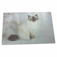 Large Glass Cutting Chopping Board Birman Cat