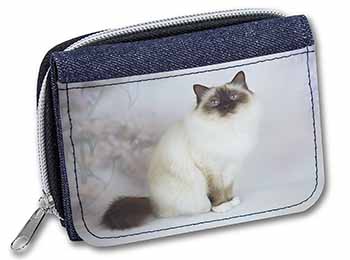 Birman Cat Unisex Denim Purse Wallet