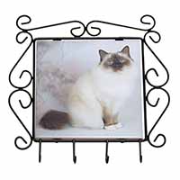 Birman Cat Wrought Iron Key Holder Hooks