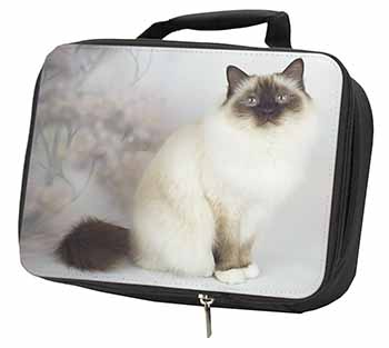 Birman Cat Black Insulated School Lunch Box/Picnic Bag