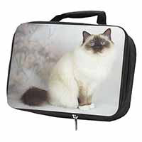 Birman Cat Black Insulated School Lunch Box/Picnic Bag