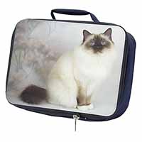 Birman Cat Navy Insulated School Lunch Box/Picnic Bag