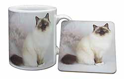 Birman Cat Mug and Coaster Set