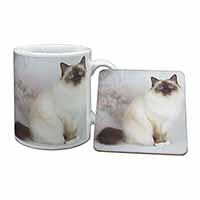 Birman Cat Mug and Coaster Set