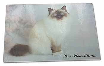 Large Glass Cutting Chopping Board Birman Cat 