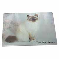 Large Glass Cutting Chopping Board Birman Cat 