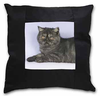 Exotic Smoke Cat Black Satin Feel Scatter Cushion