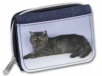 Exotic Smoke Cat Unisex Denim Purse Wallet