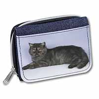 Exotic Smoke Cat Unisex Denim Purse Wallet