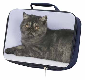 Exotic Smoke Cat Navy Insulated School Lunch Box/Picnic Bag