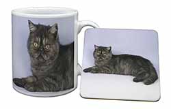 Exotic Smoke Cat Mug and Coaster Set