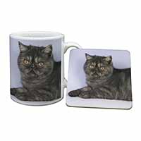 Exotic Smoke Cat Mug and Coaster Set