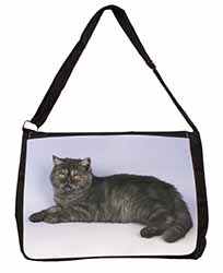 Exotic Smoke Cat Large Black Laptop Shoulder Bag School/College