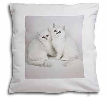 Exotic White Kittens Soft White Velvet Feel Scatter Cushion