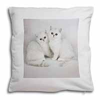 Exotic White Kittens Soft White Velvet Feel Scatter Cushion