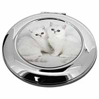 Exotic White Kittens Make-Up Round Compact Mirror