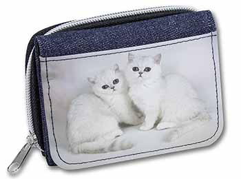 Exotic White Kittens Unisex Denim Purse Wallet