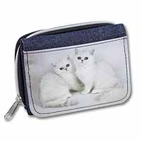 Exotic White Kittens Unisex Denim Purse Wallet