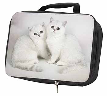 Exotic White Kittens Black Insulated School Lunch Box/Picnic Bag