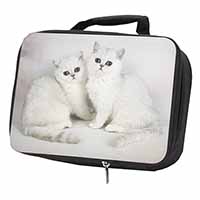 Exotic White Kittens Black Insulated School Lunch Box/Picnic Bag