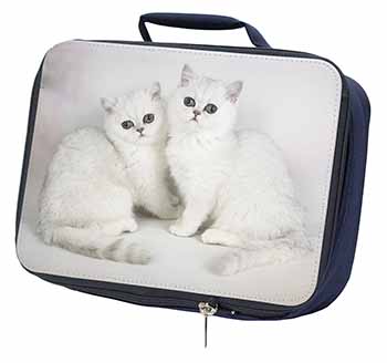 Exotic White Kittens Navy Insulated School Lunch Box/Picnic Bag