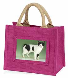 Japanese Bobtail Cat Little Girls Small Pink Jute Shopping Bag