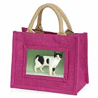 Japanese Bobtail Cat Little Girls Small Pink Jute Shopping Bag