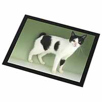 Japanese Bobtail Cat Black Rim High Quality Glass Placemat