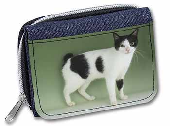 Japanese Bobtail Cat Unisex Denim Purse Wallet