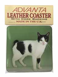 Japanese Bobtail Cat Single Leather Photo Coaster