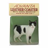 Japanese Bobtail Cat Single Leather Photo Coaster