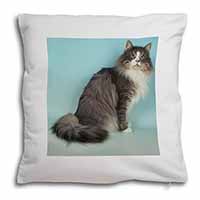 Norwegian Forest Cat Soft White Velvet Feel Scatter Cushion