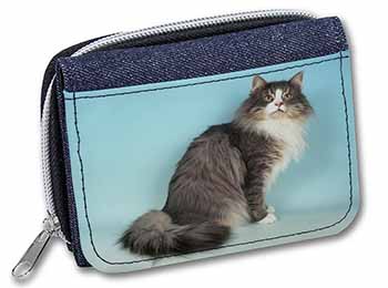 Norwegian Forest Cat Unisex Denim Purse Wallet