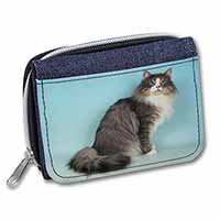 Norwegian Forest Cat Unisex Denim Purse Wallet