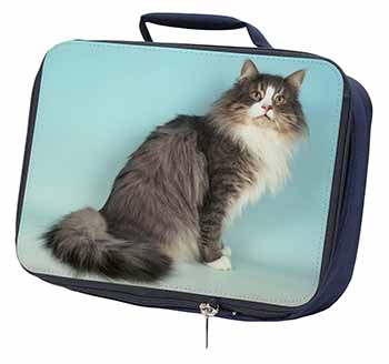 Norwegian Forest Cat Navy Insulated School Lunch Box/Picnic Bag