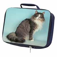 Norwegian Forest Cat Navy Insulated School Lunch Box/Picnic Bag