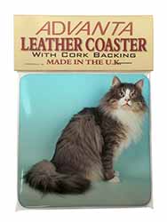 Norwegian Forest Cat Single Leather Photo Coaster