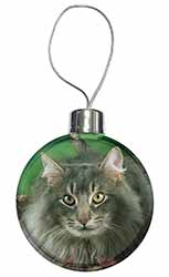 Blue Norwegian Forest Cats Christmas Bauble