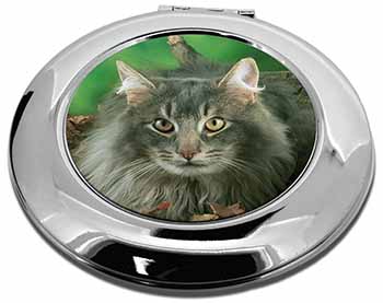 Blue Norwegian Forest Cats Make-Up Round Compact Mirror