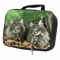 Blue Norwegian Forest Cats Black Insulated School Lunch Box/Picnic Bag