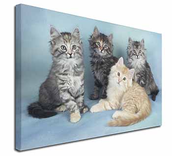 Cute Fluffy Kittens Canvas X-Large 30"x20" Wall Art Print