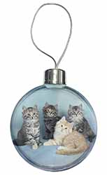 Cute Fluffy Kittens Christmas Bauble